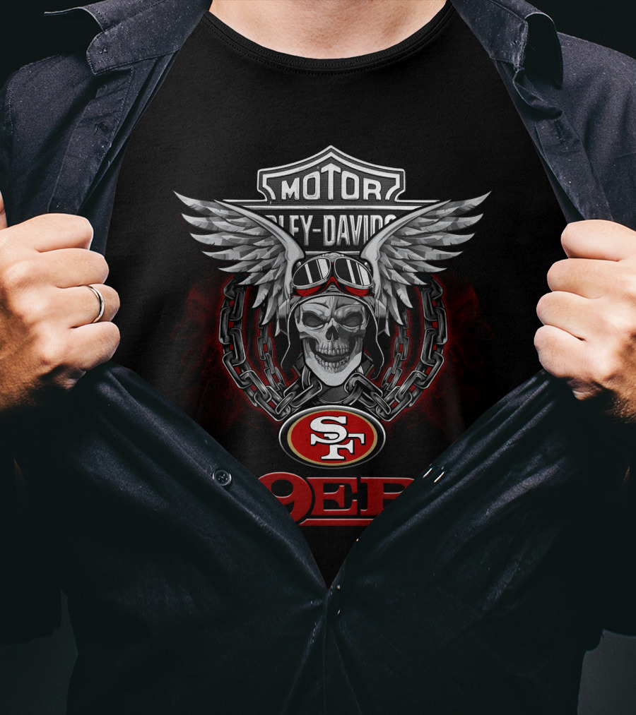 Motor San Francisco 49ers Nfl Football Fans Harley Davidson T-Shirt
