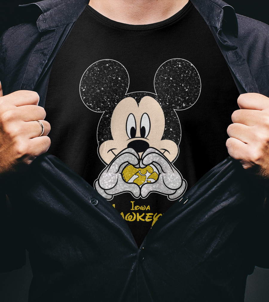 Mickey Mouse Iowa Hawkeyes Ncaa Football Fans T-Shirt