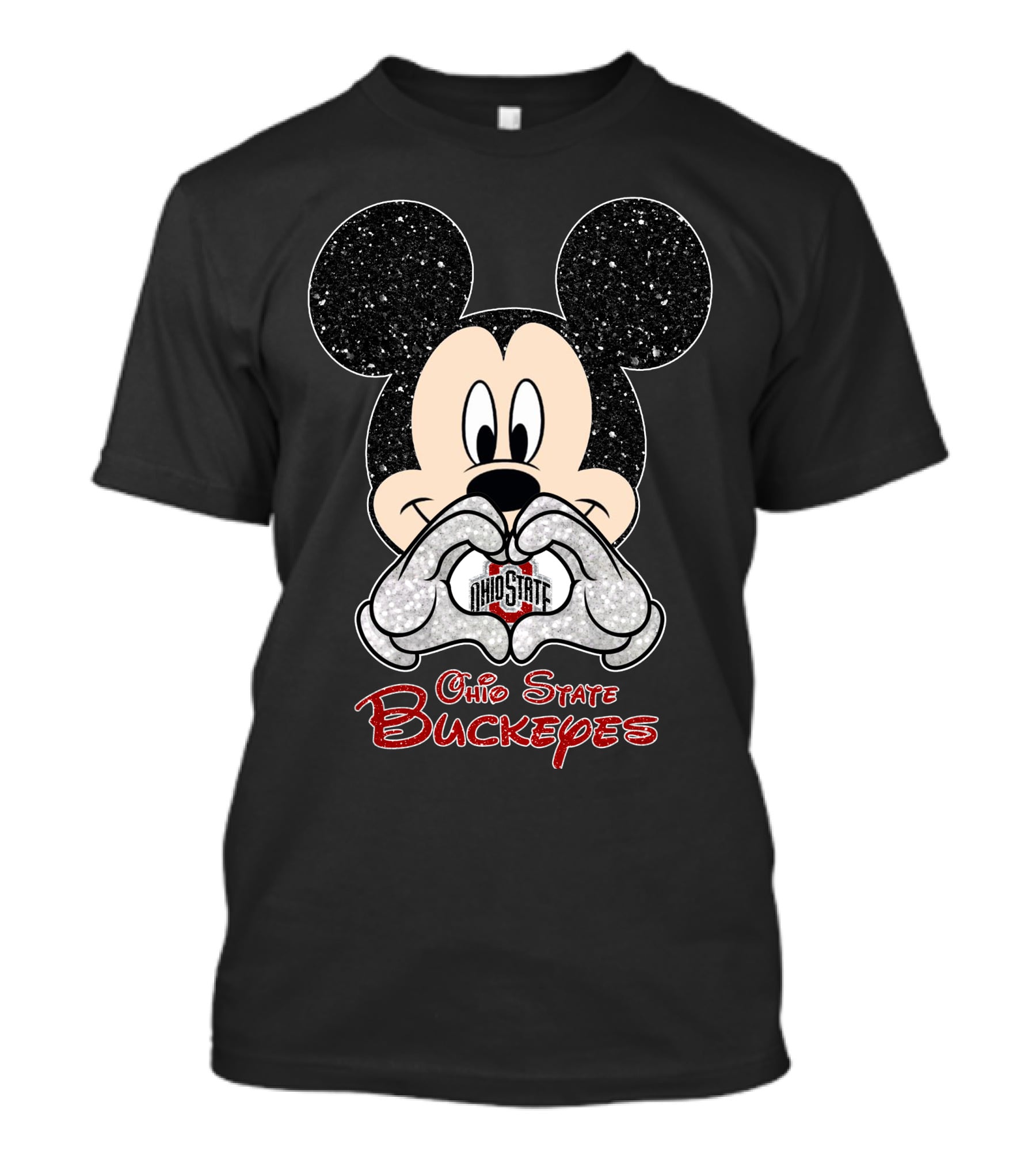 Mickey Mouse Heart Ohio State Buckeyes Fan Love T-Shirt