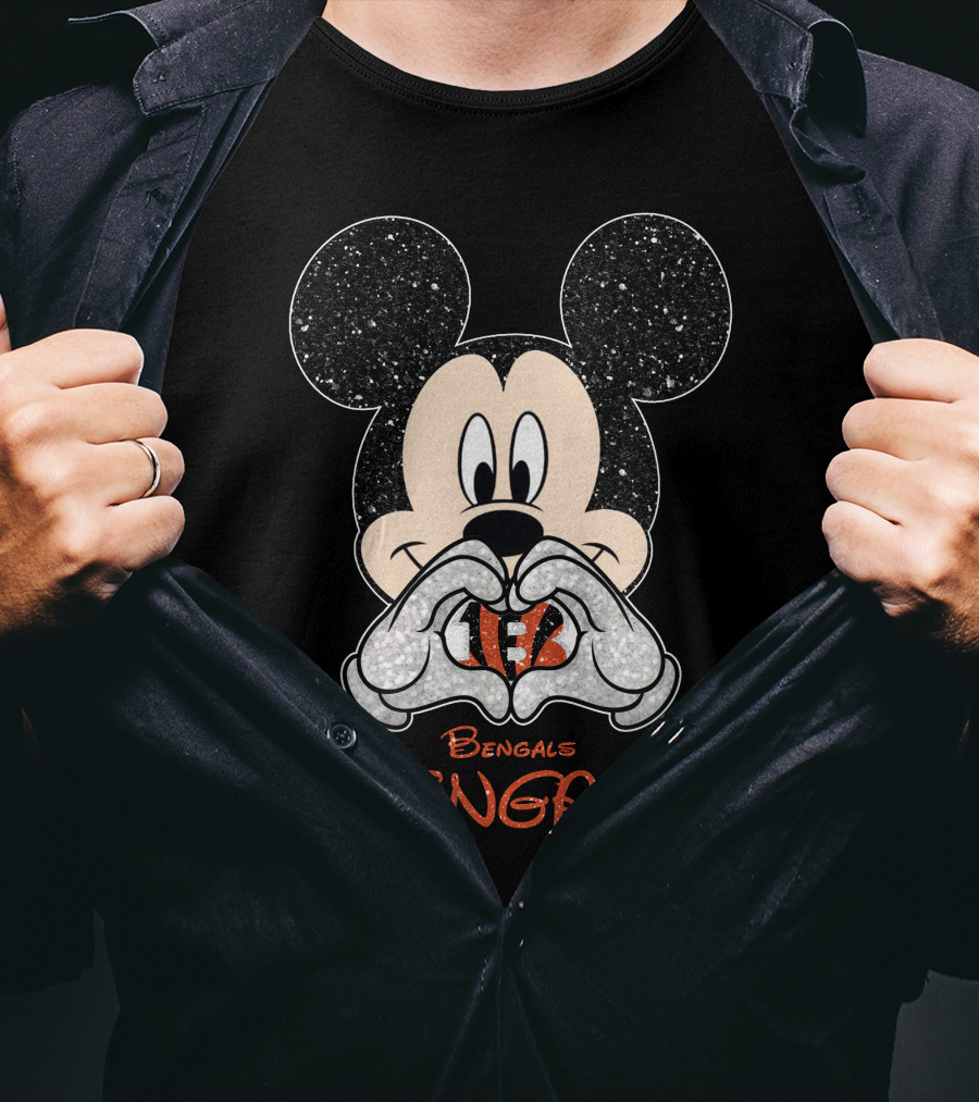 Mickey Bengals Love Cincinnati Bengals T-Shirt