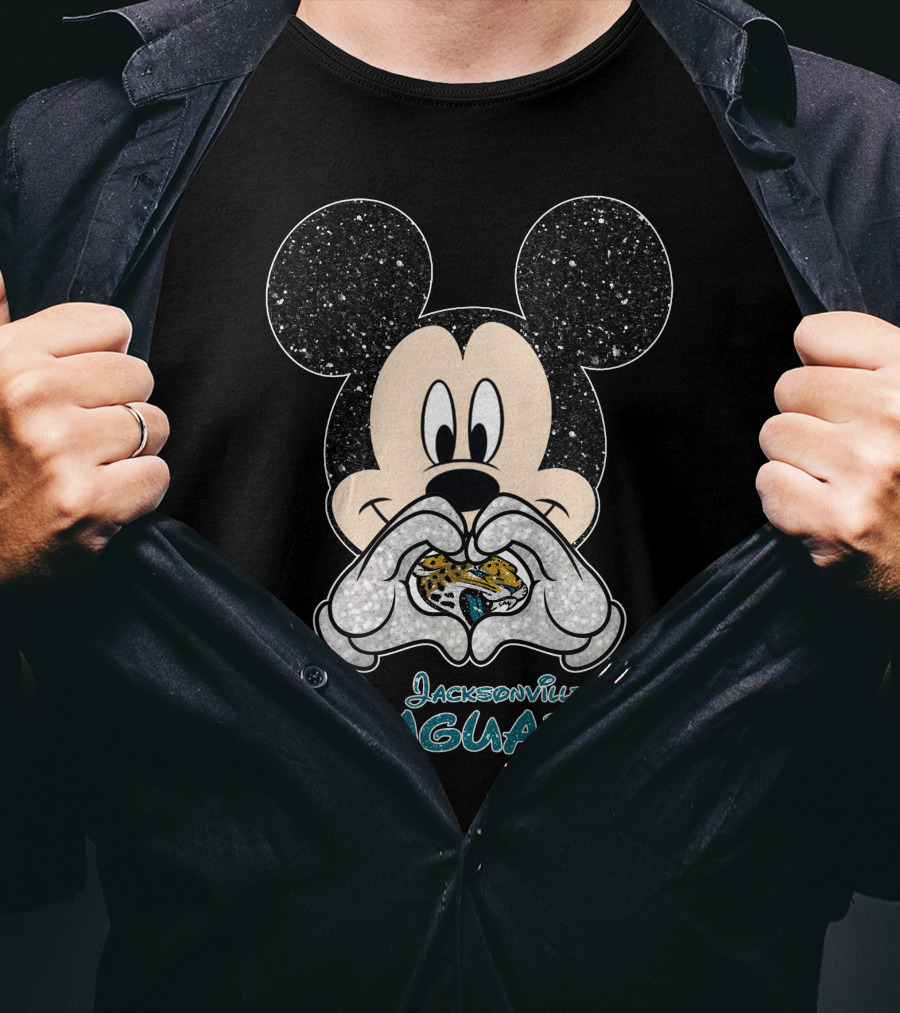 Mickey Mouse Jacksonville Jaguars Team Love T-Shirt