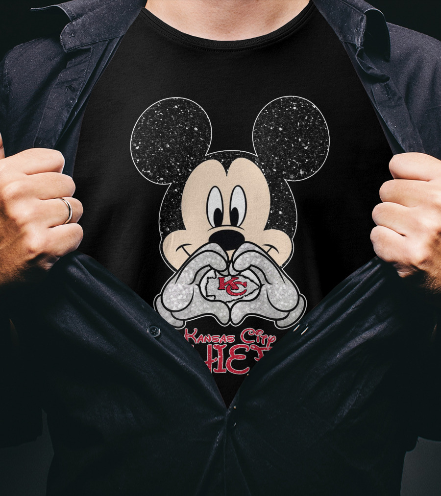 Mickey Kansas City Chiefs Heart KC T-Shirt