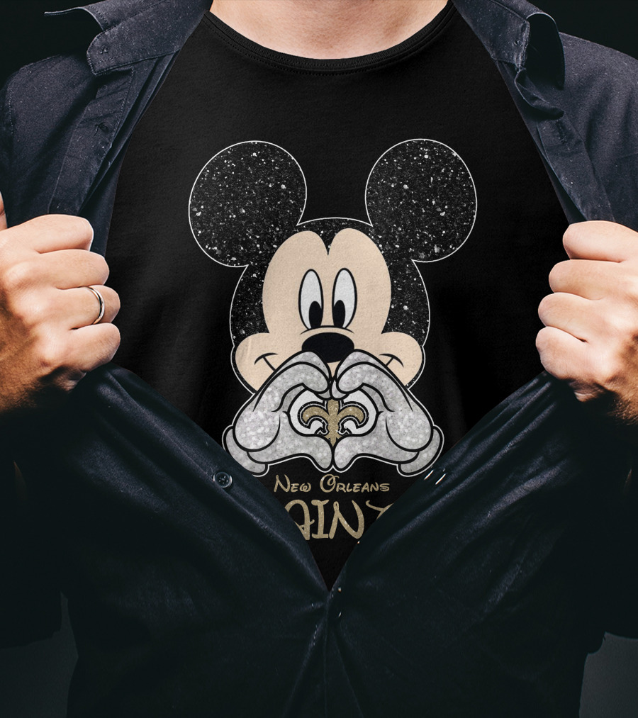 Mickey New Orleans Saints Fleur-de-Lis Love T-Shirt