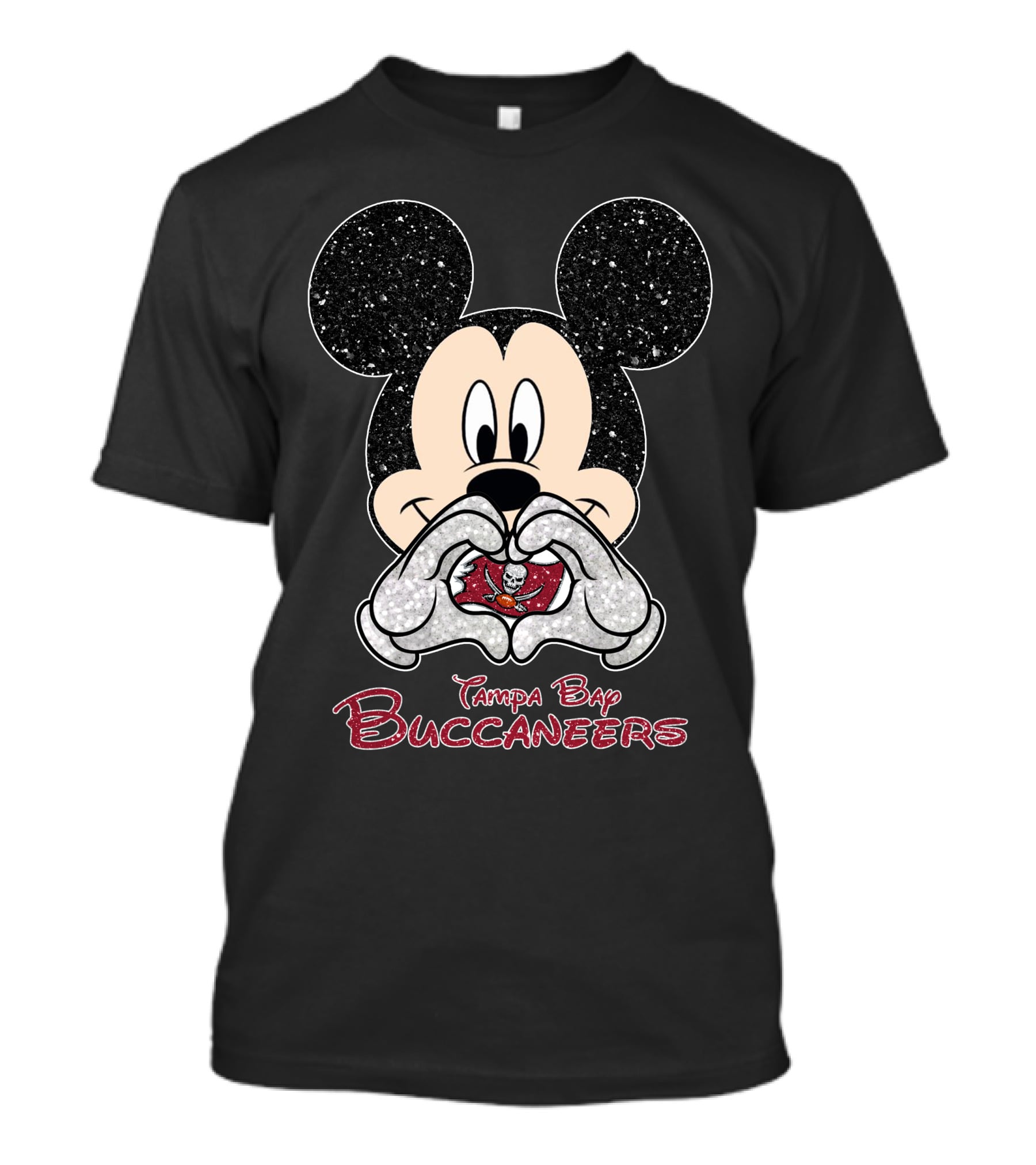 Tampa Bay Buccaneers Mickey Love Heart Hands T-Shirt