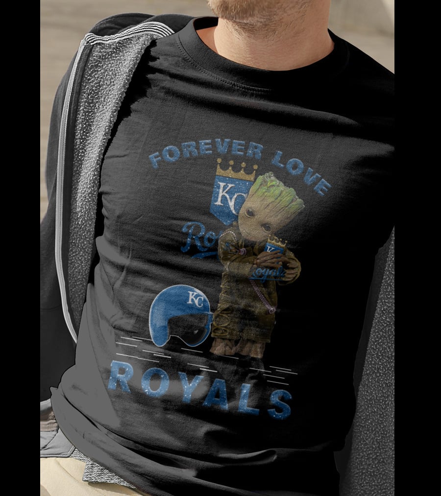 Forever Love Royals KC Baseball Groot Fan Enthusiast T-Shirt