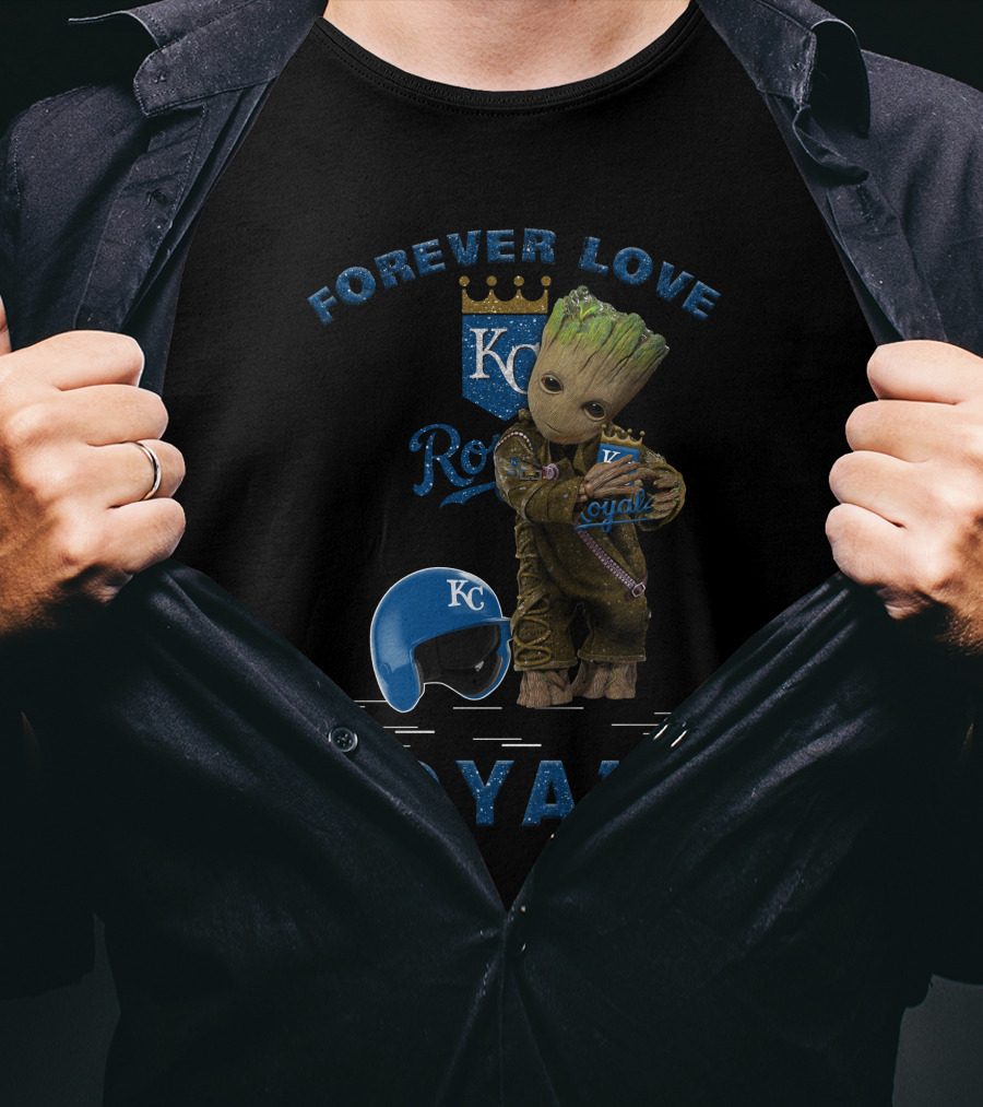 Forever Love Royals KC Baseball Groot Fan Enthusiast T-Shirt