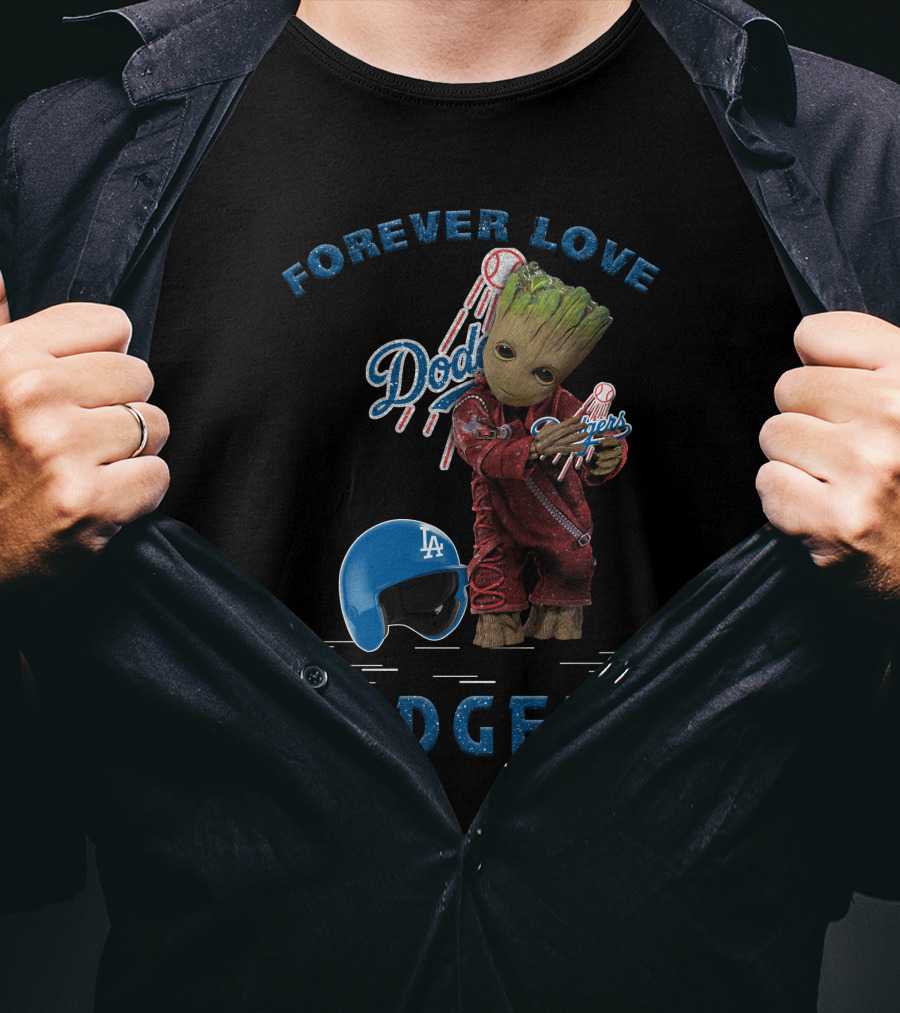 Forever Love Dodgers Los Angeles MLB Baseball Groot Fan Favorite T-Shirt