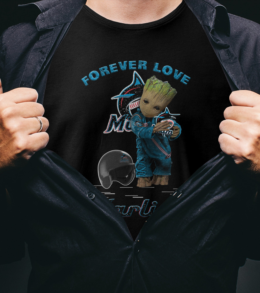 Forever Love Marlins Groot Miami Marlins Fans T-Shirt
