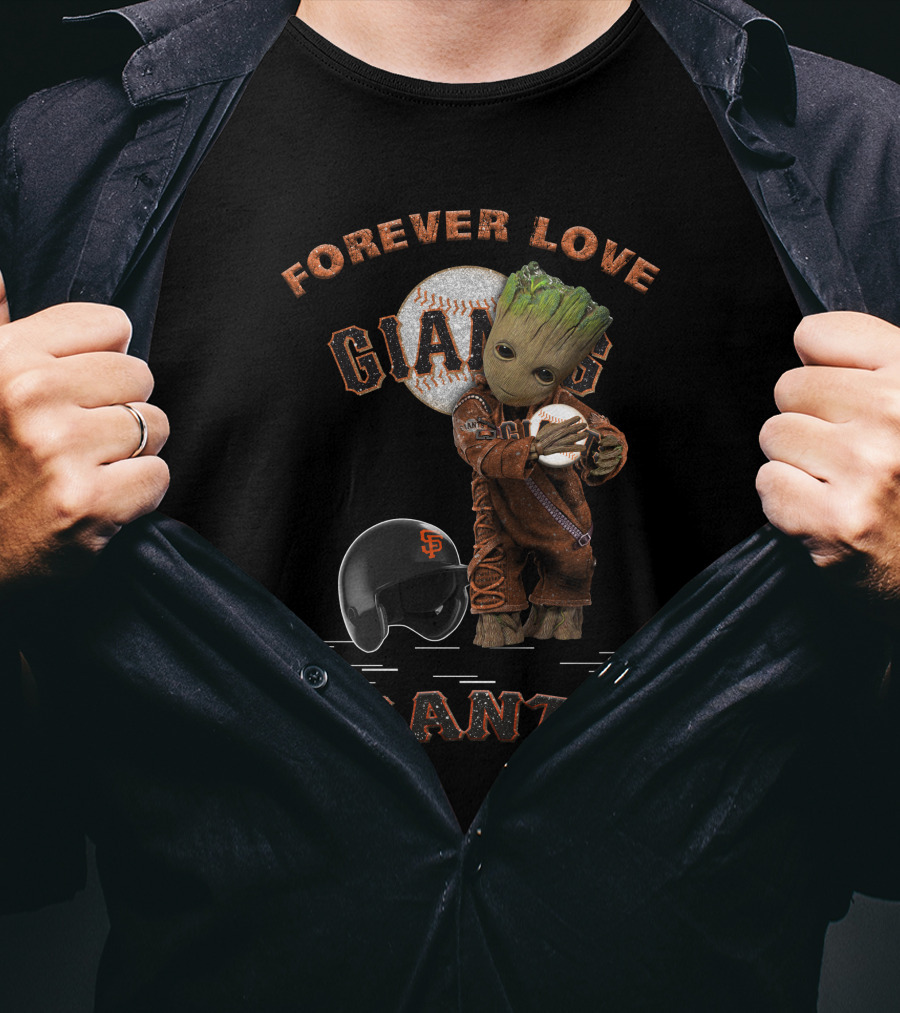 Forever Love Giants Groot Baseball Fans T-Shirt