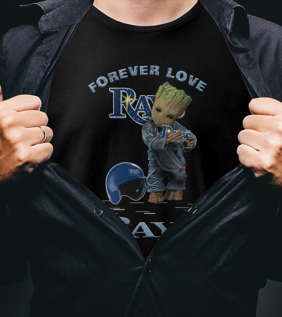 Forever Love Tampa Bay Rays MLB Fans Groot Baseball Enthusiast T-Shirt