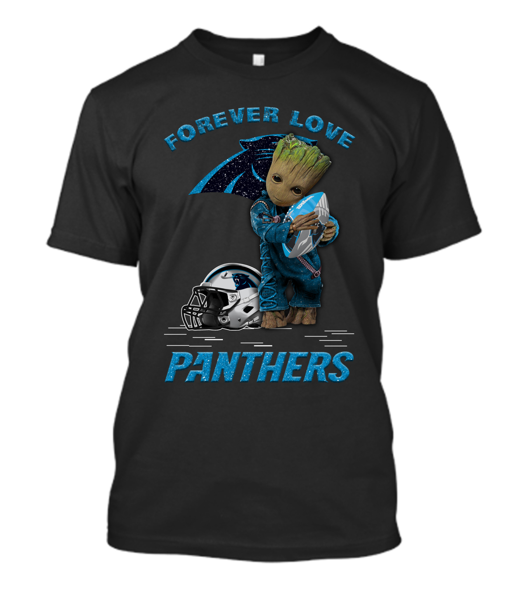 Forever Love Panthers Groot Football Helmet T-Shirt