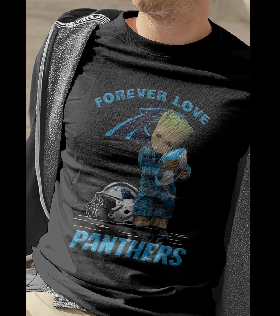 Forever Love Panthers Groot Football Helmet T-Shirt