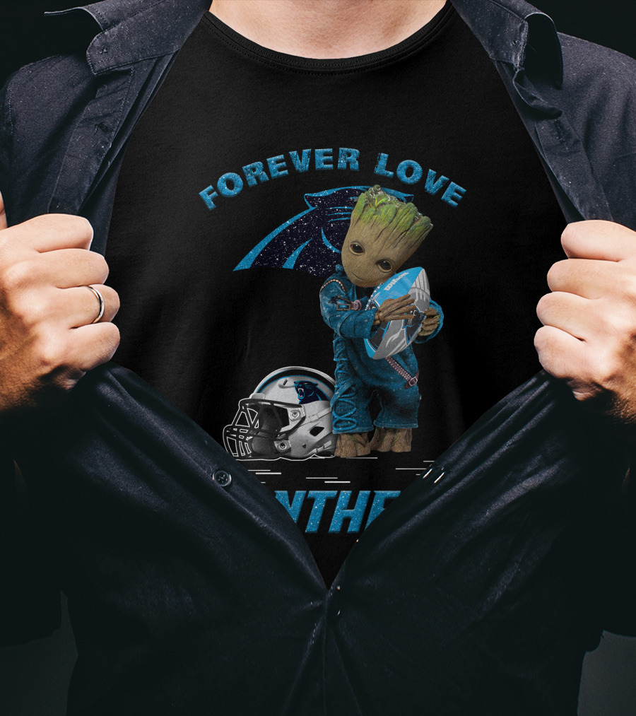 Forever Love Panthers Groot Football Helmet T-Shirt
