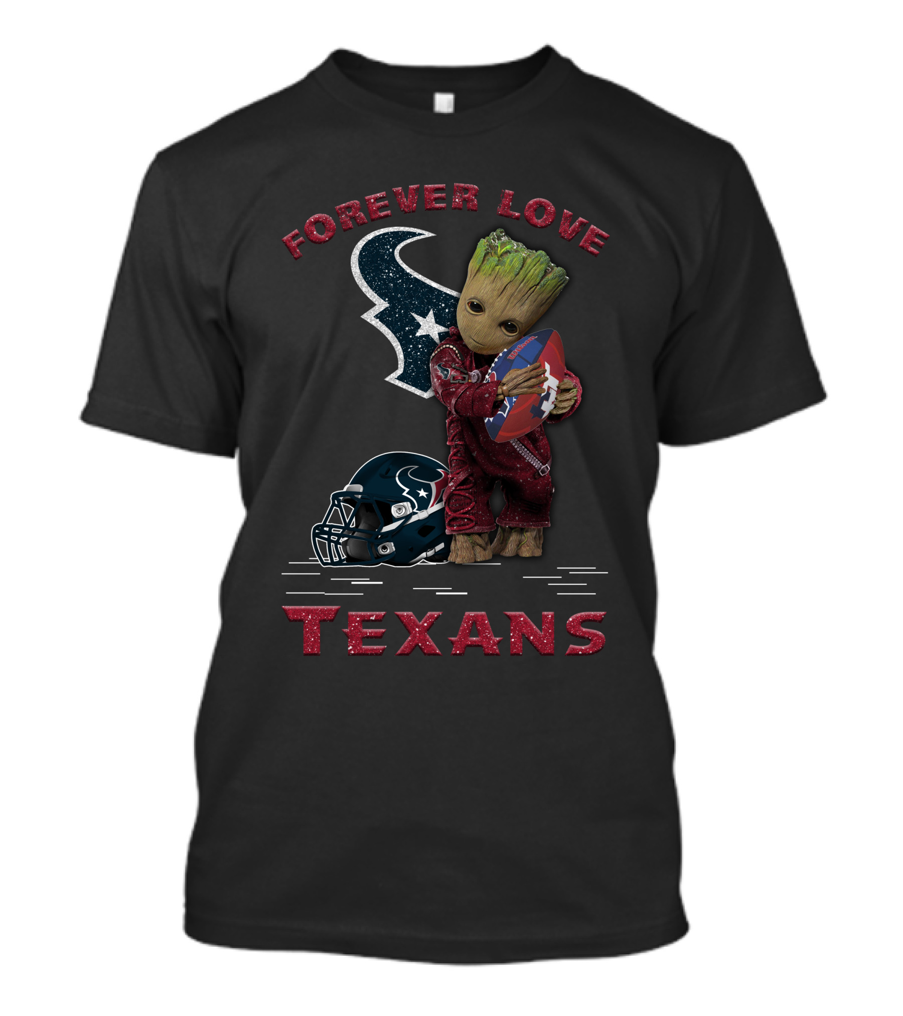 Forever Love Texans Groot Football Helmet T-Shirt