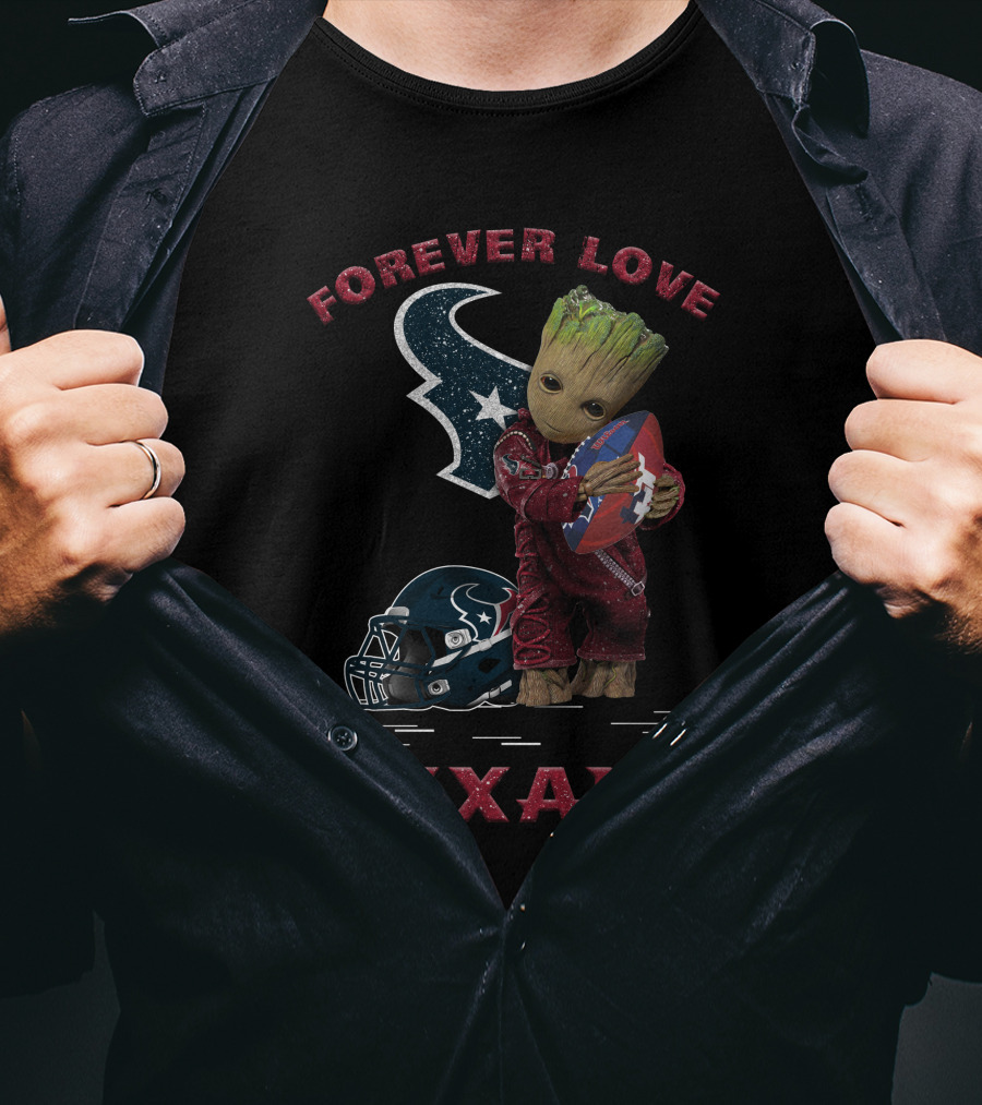Forever Love Texans Groot Football Helmet T-Shirt