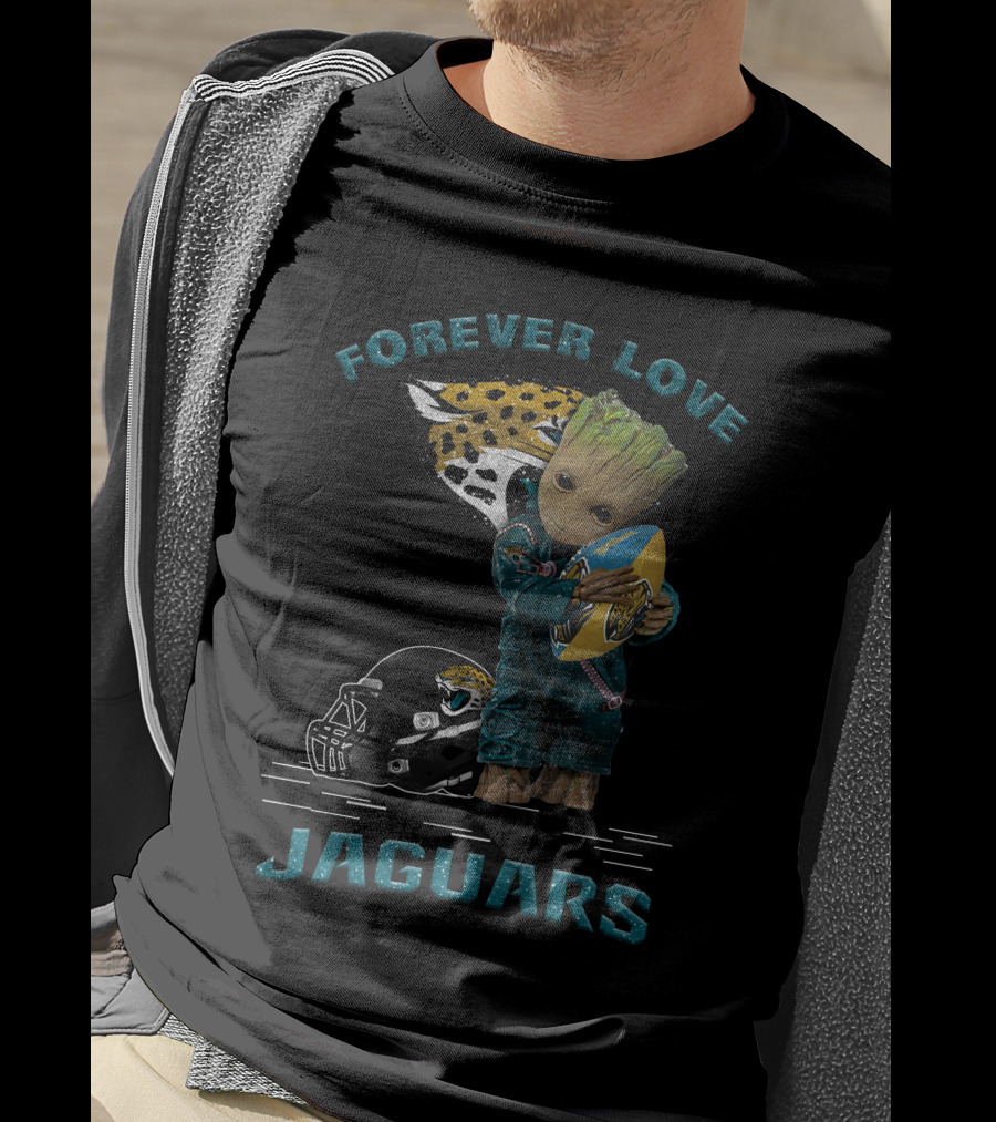 Forever Love Jaguars Groot Football Helmet T-Shirt