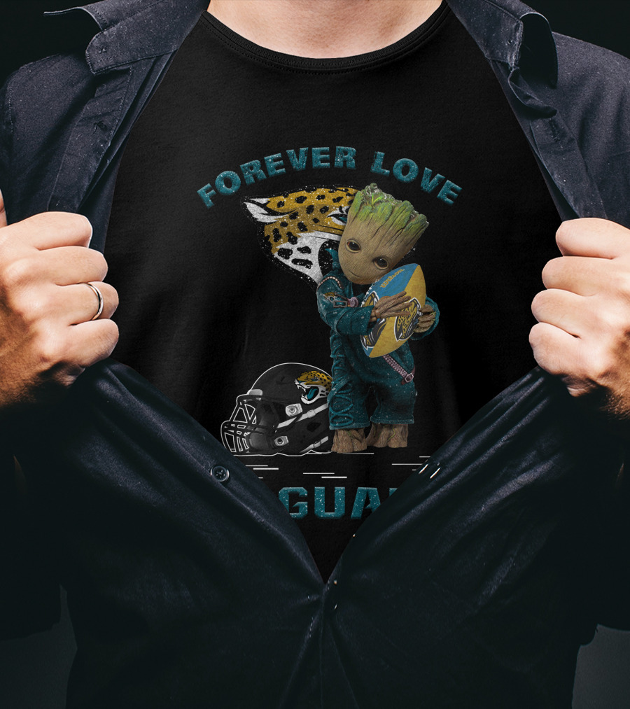 Forever Love Jaguars Groot Football Helmet T-Shirt