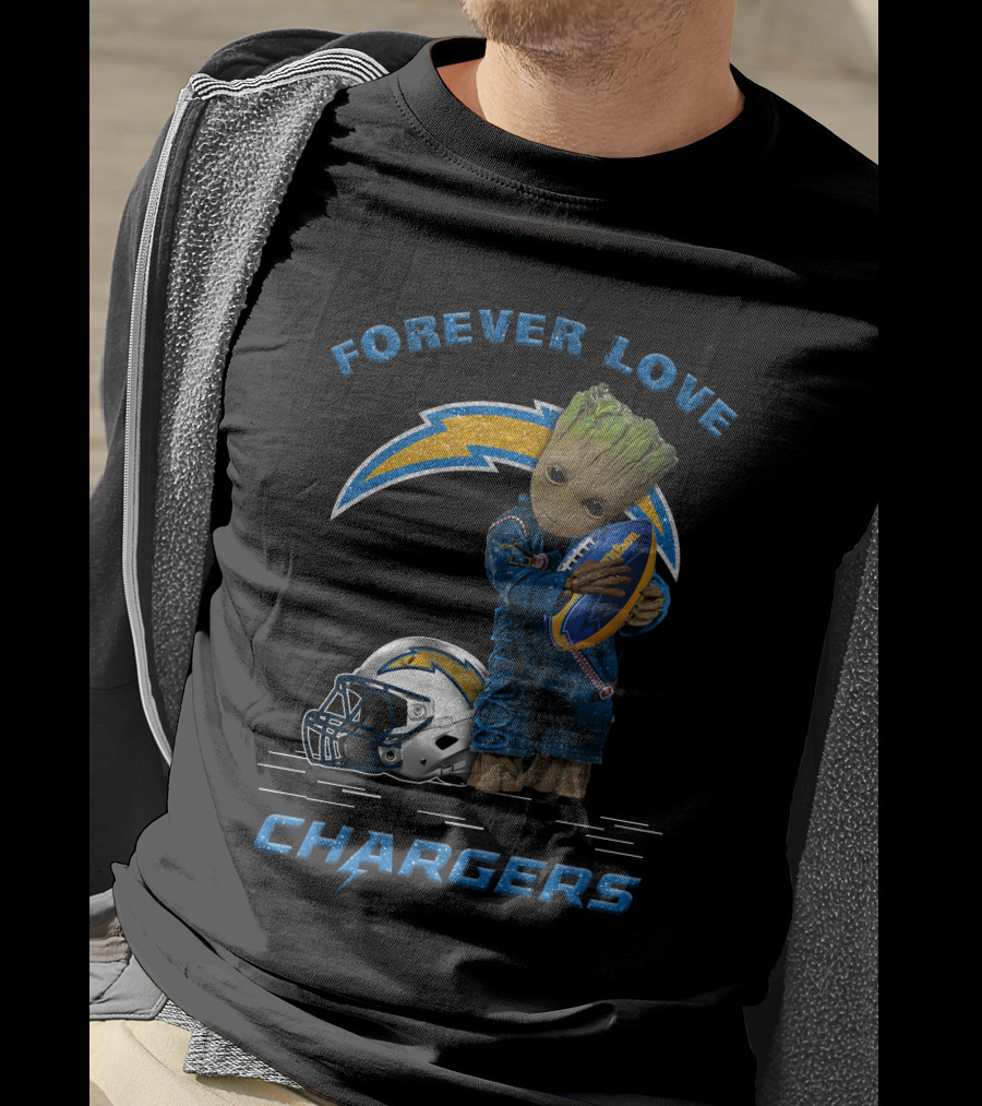 Forever Love Chargers Groot Football T-Shirt