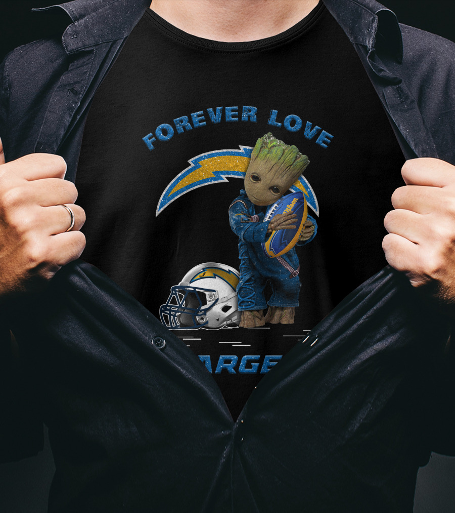 Forever Love Chargers Groot Football T-Shirt