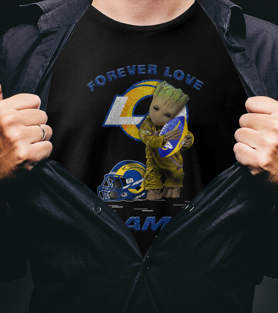 Forever Love Los Angeles Rams Groot Football Helmet T-Shirt