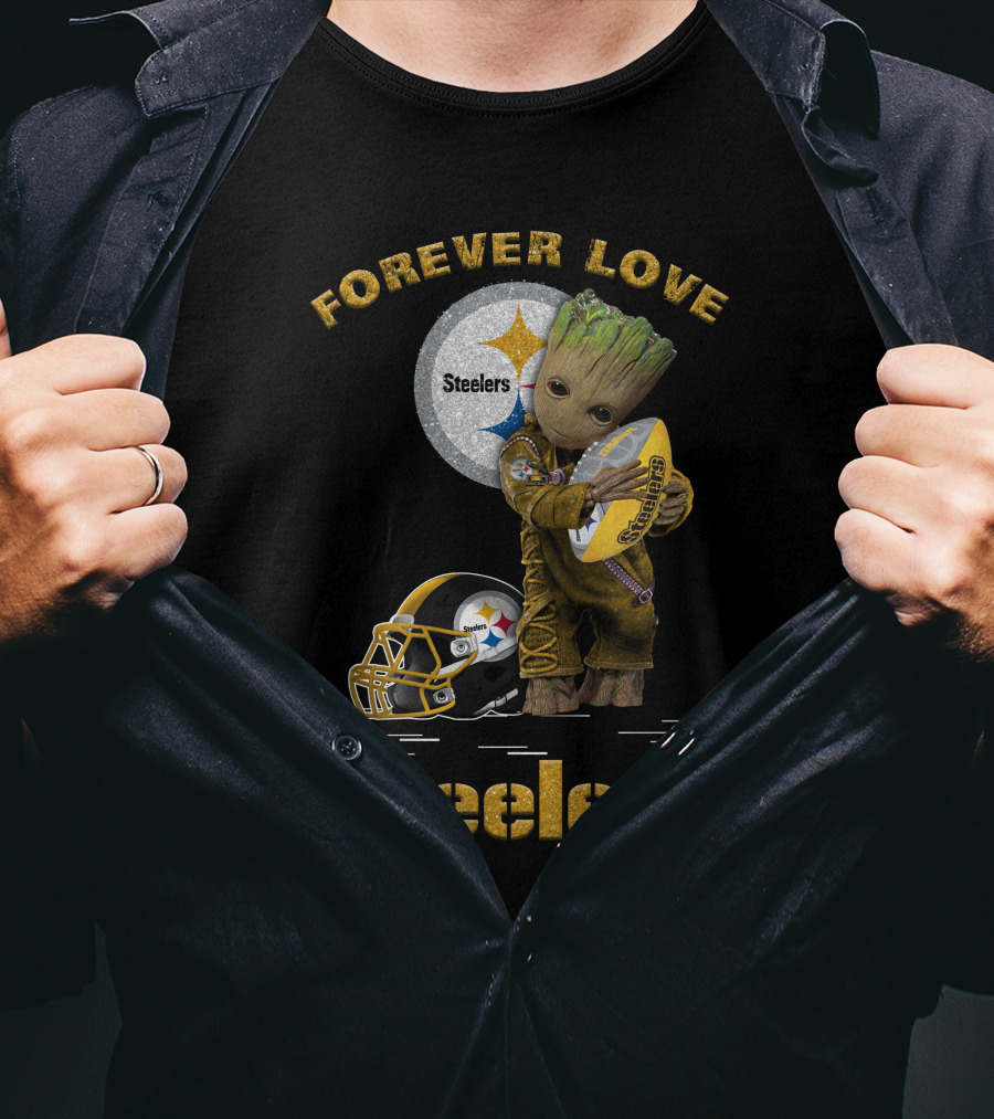 Forever Love Steelers Groot Holding Football T-Shirt