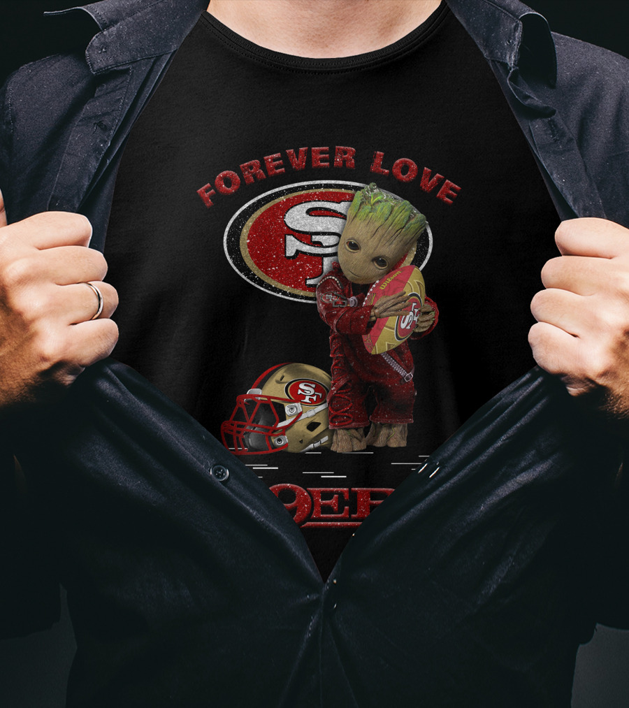 Forever Love 49ers Groot San Francisco Football Heart T-Shirt