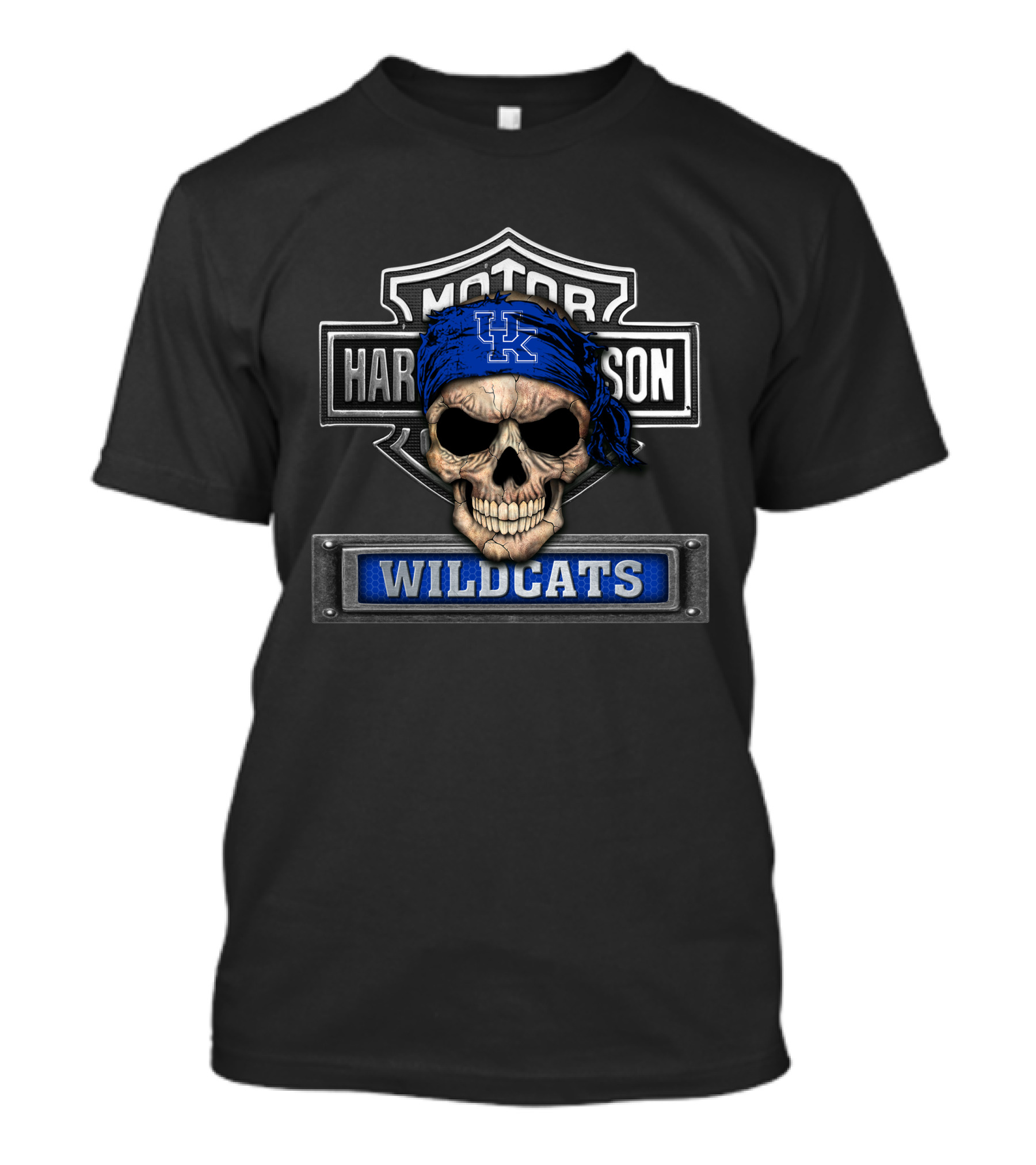 Motor Harley Davidson Wildcats Kentucky Skull T-Shirt
