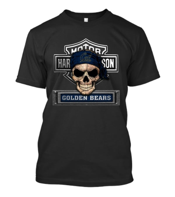 Hd Ncaa California Golden Bears Skull Cal Bandana Harley Davidson T-Shirt