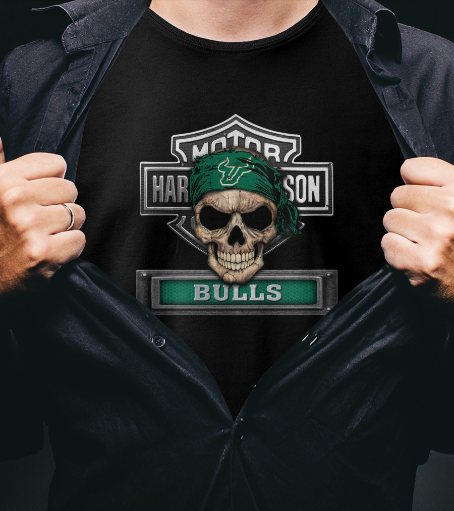 Harley Davidson South Florida Bulls Skull Logo Bandana T-Shirt