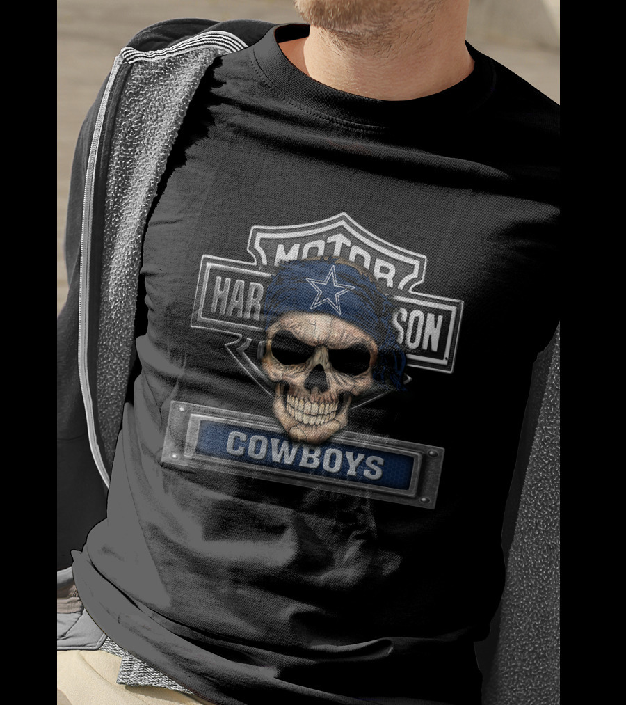 Motor Harley Davidson Skull Cowboys T-Shirt
