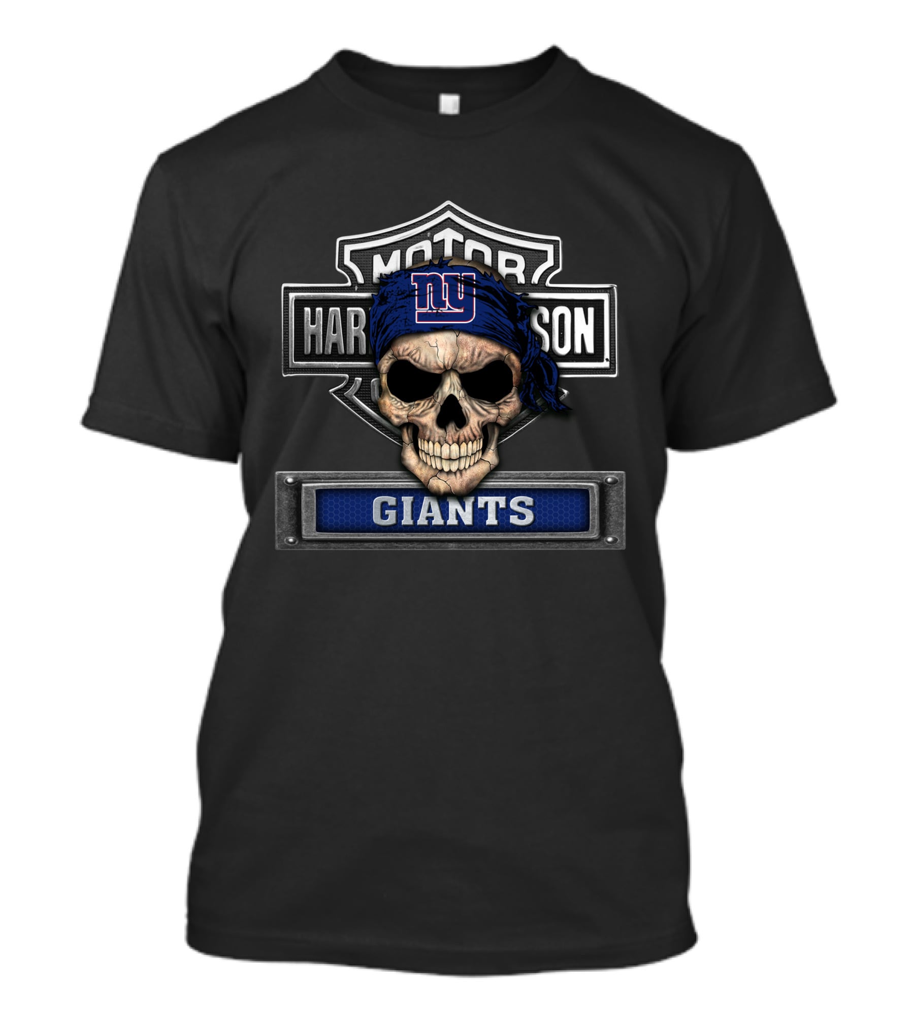 Motor Harley Davidson Skull New York Giants T-Shirt