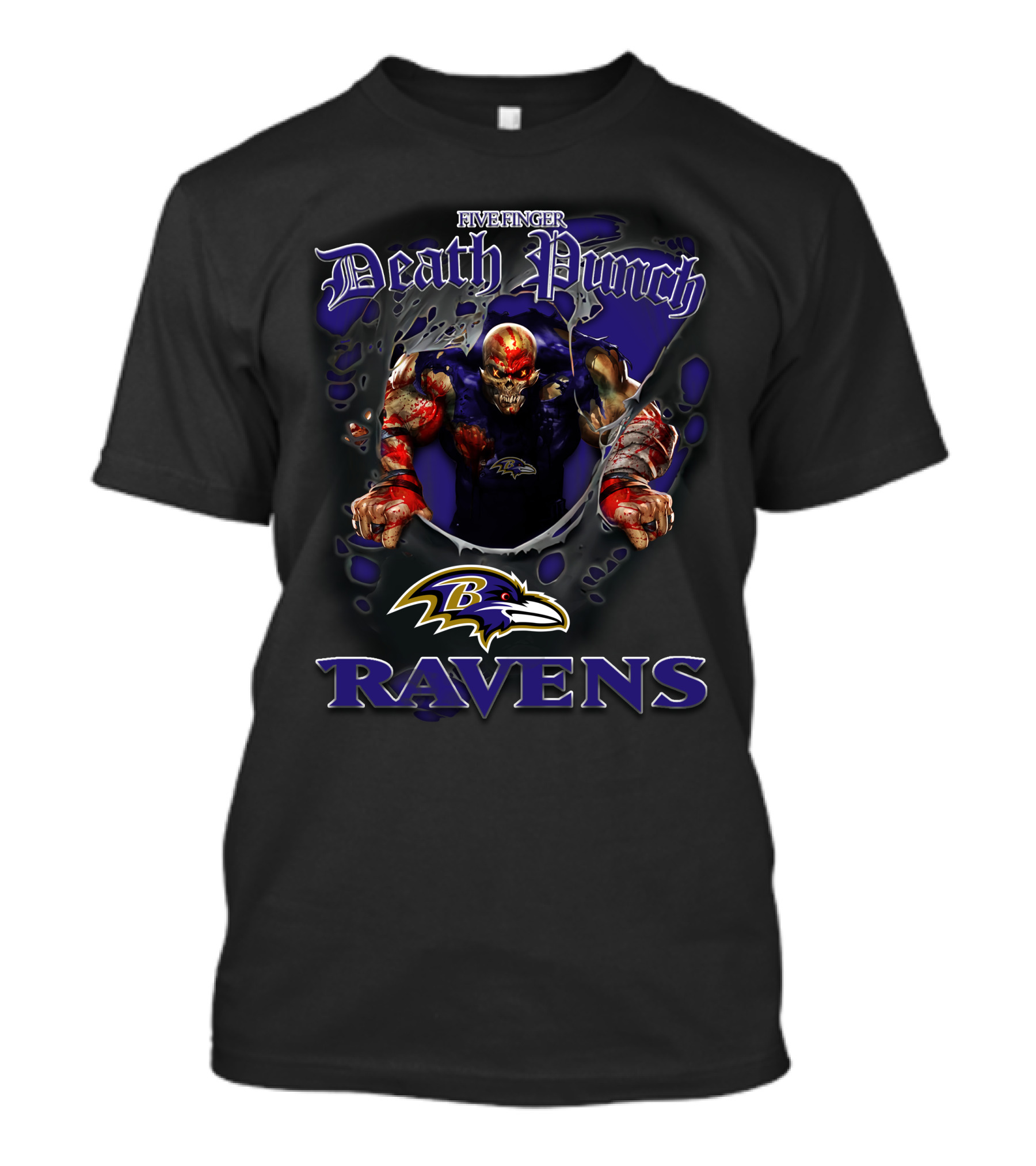 Five Finger Death Punch Baltimore Ravens Nfl Football Fans Ravens T-Shirt