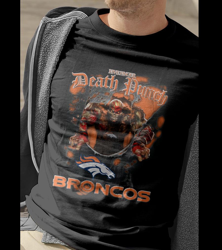 Five Finger Death Punch Broncos Nfl Football Fans Denver Broncos T-Shirt