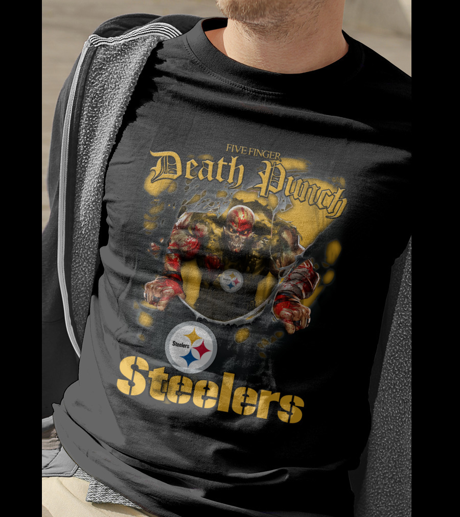 Five Finger Death Punch Steelers Nfl Football Fans Pittsburgh T-Shirt