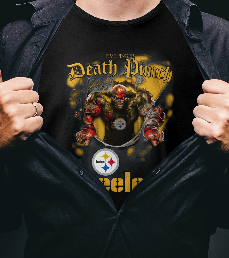 Five Finger Death Punch Steelers Nfl Football Fans Pittsburgh T-Shirt