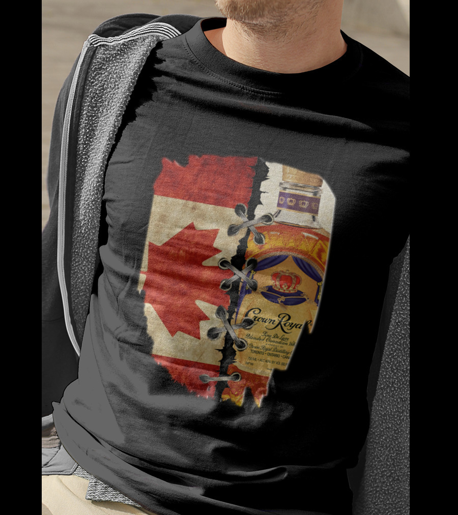 Crown Royal Canadian Flag Maple Leaf Bottle T-Shirt