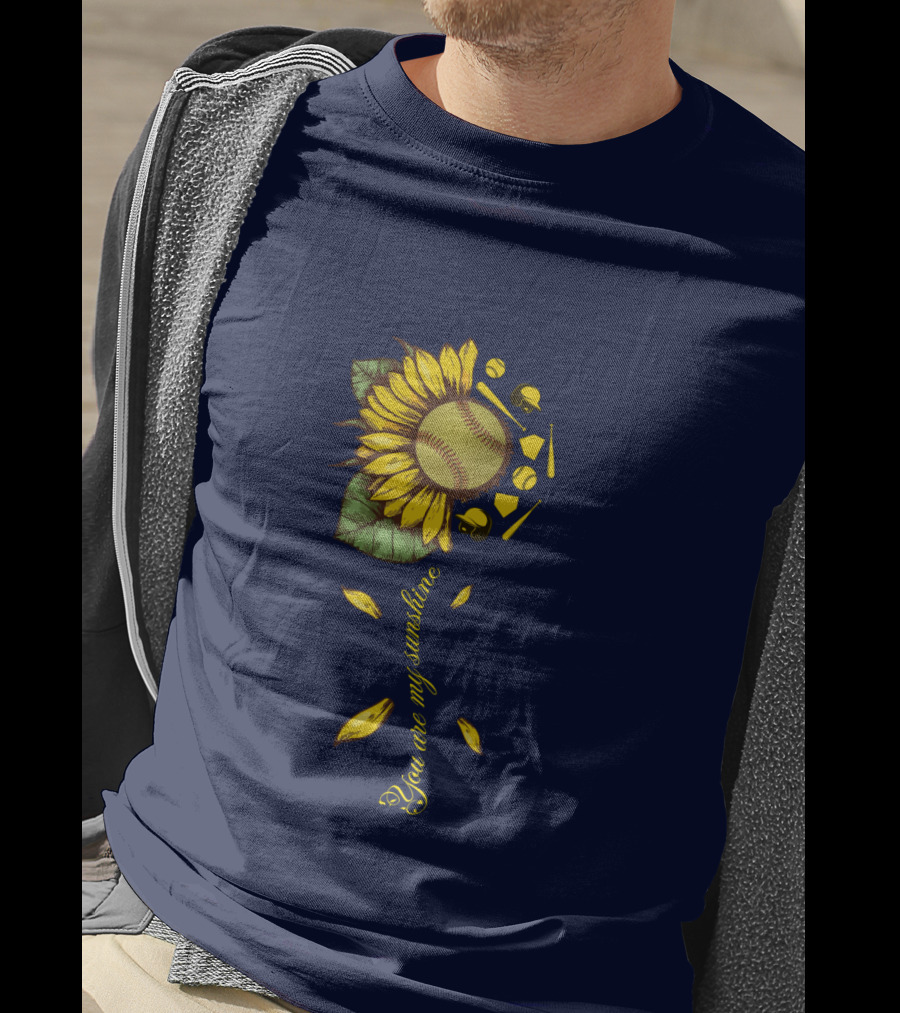 You Are My Sunshine Softball Sunflower T-Shirt