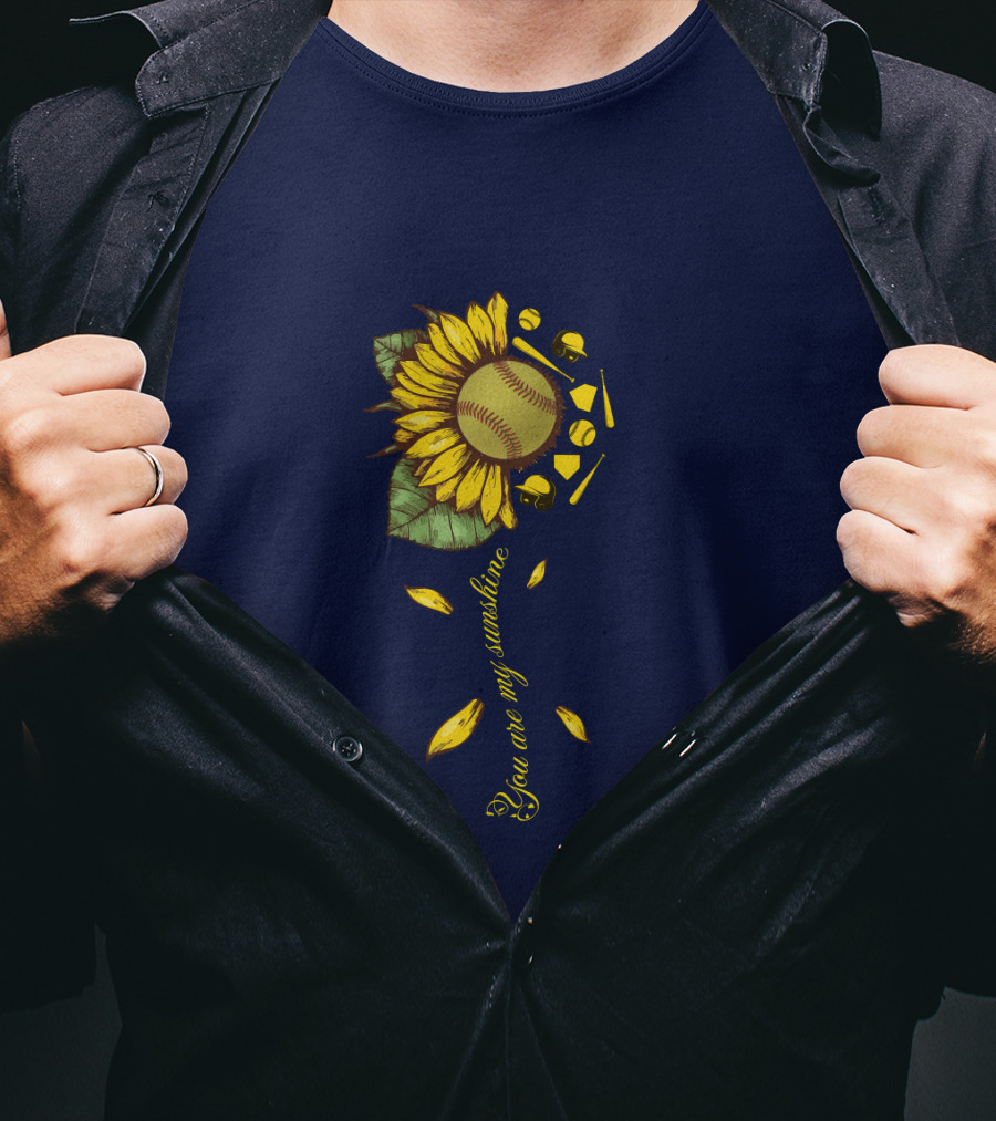 You Are My Sunshine Softball Sunflower T-Shirt