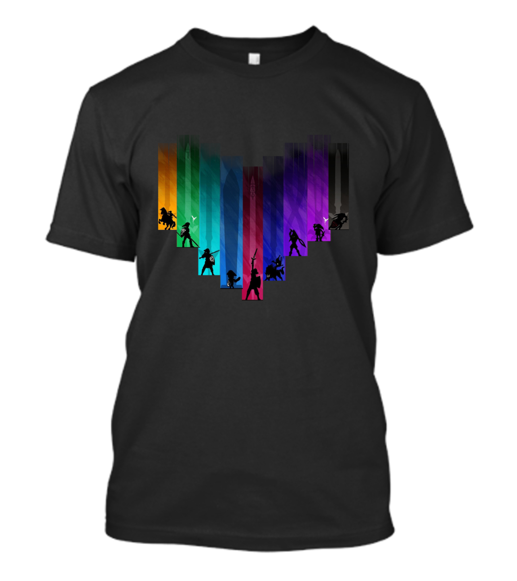 Warrior Of Heart Rainbow Silhouette Collage T-Shirt