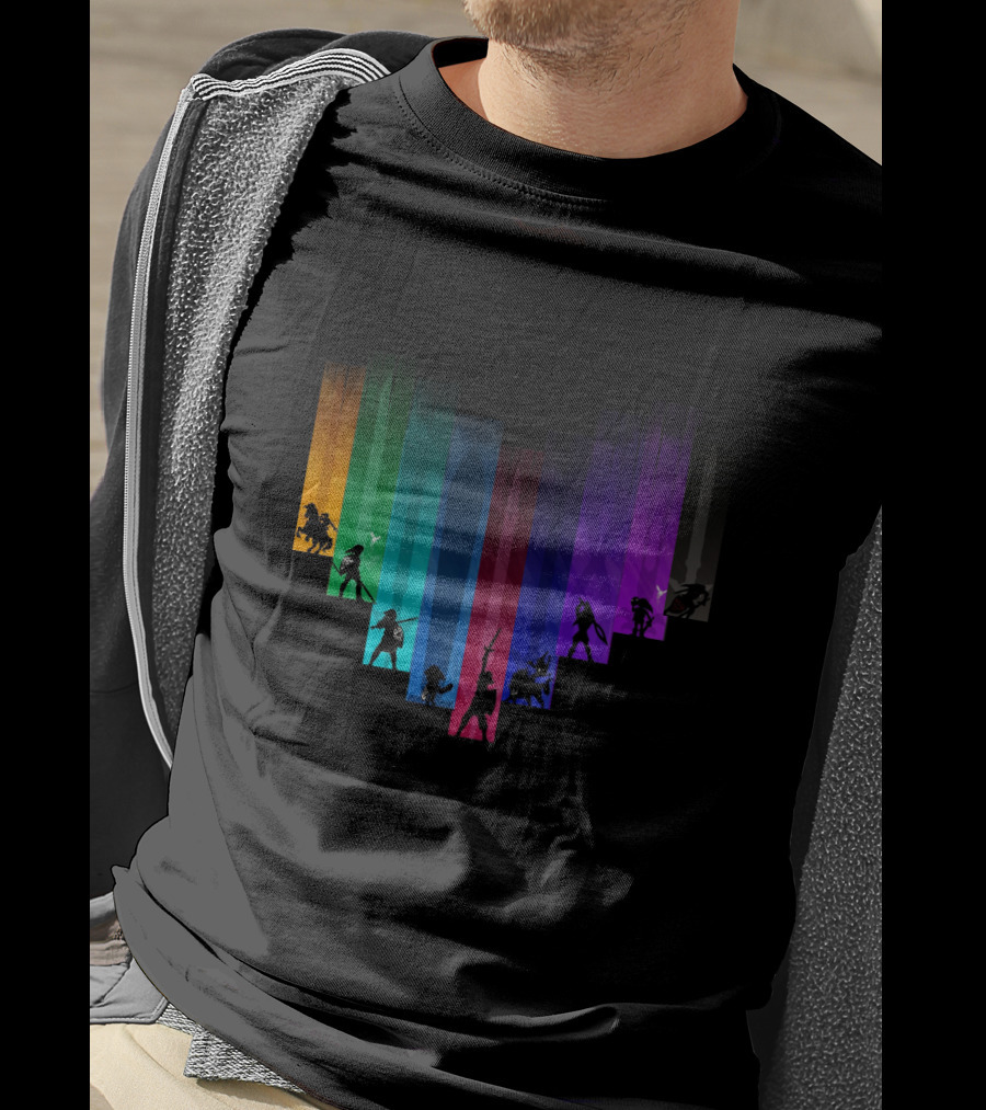 Warrior Of Heart Rainbow Silhouette Collage T-Shirt