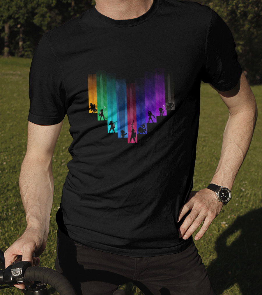 Warrior Of Heart Rainbow Silhouette Collage T-Shirt