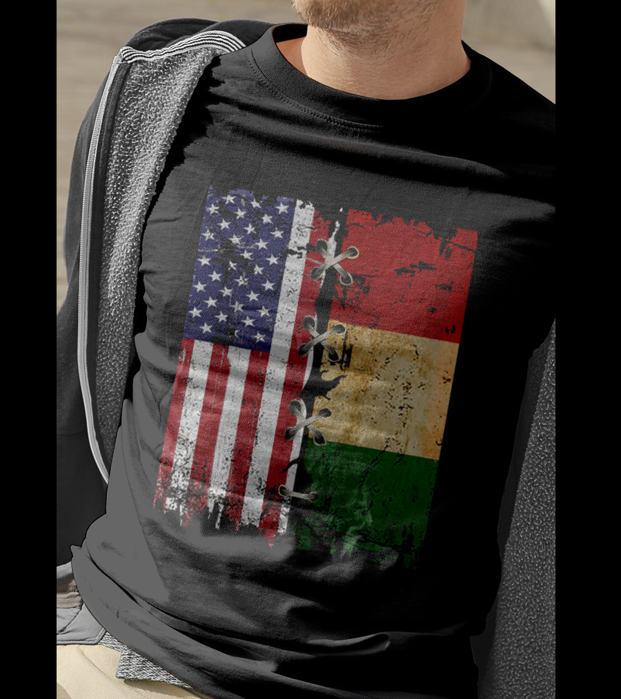 American Italian Flags United In T-Shirt