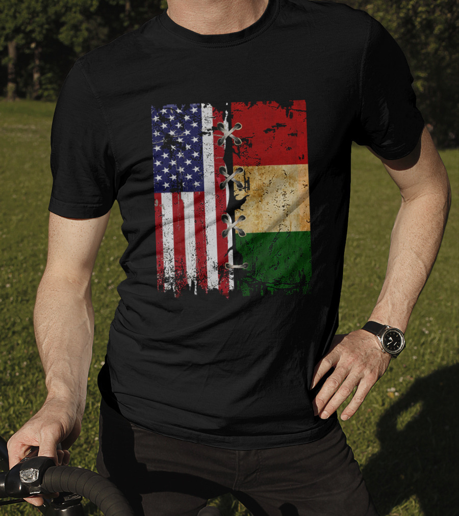 American Italian Flags United In T-Shirt