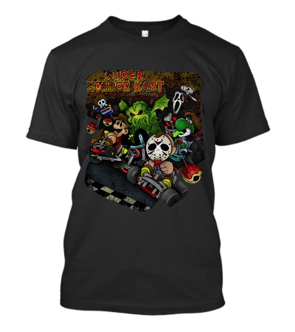 Super Horror Kart Characters In Nightmare Race Scene T-Shirt