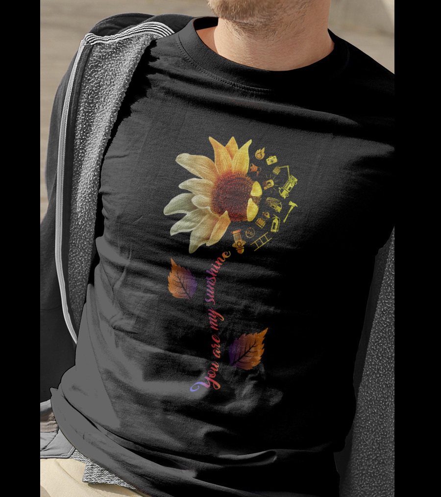 You Are My Sunshine Firefighter Sunflower Icons T-Shirt