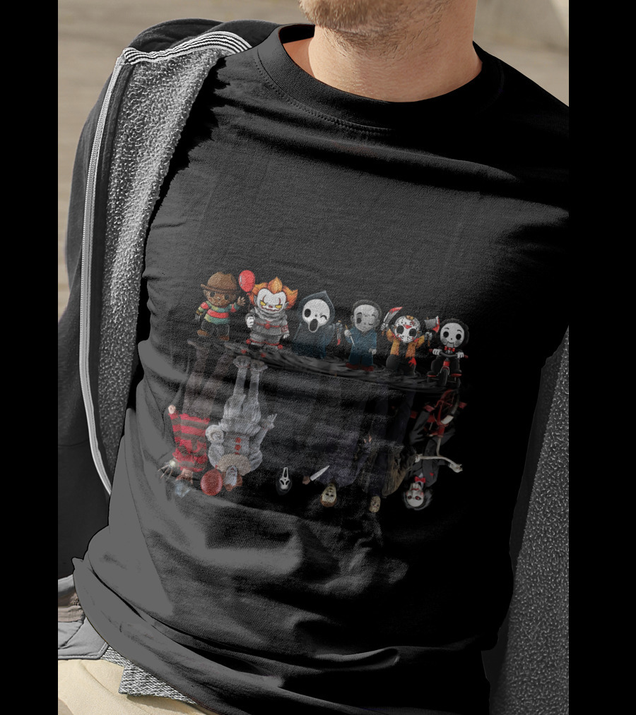 Villian Collection Horror Characters Cartoon Reflection T-Shirt