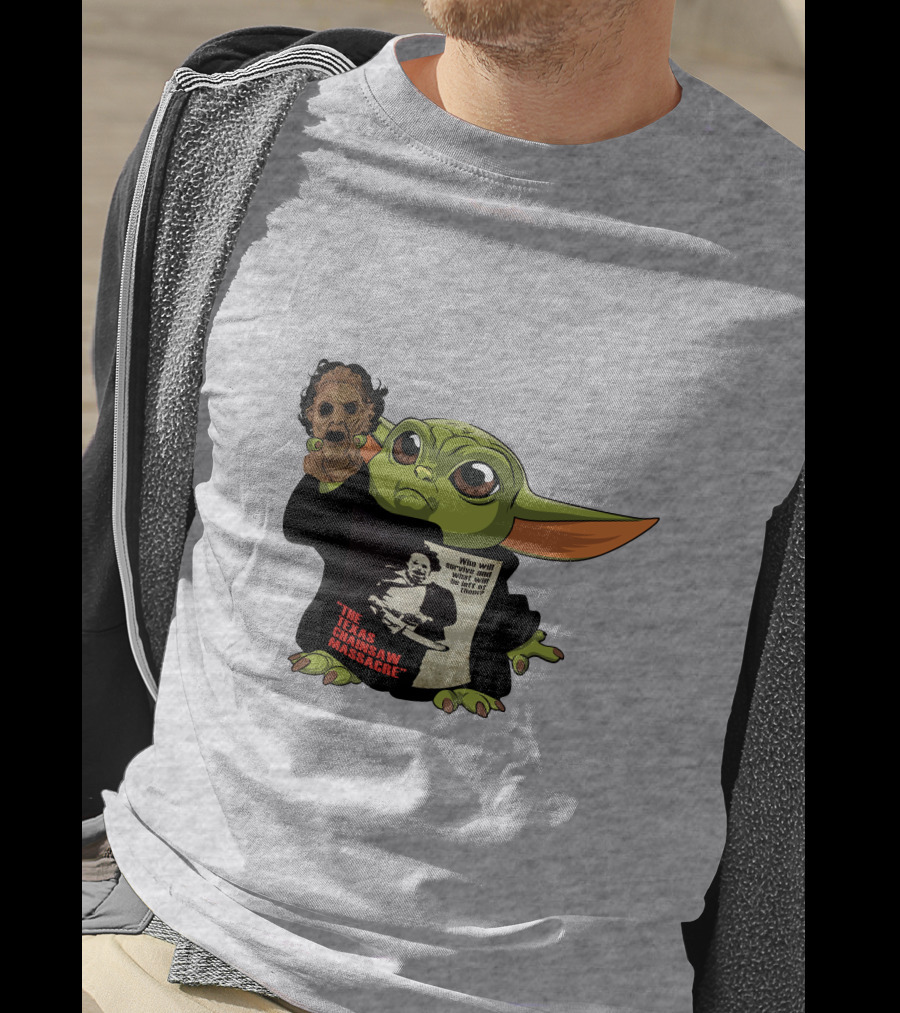 Baby Yoda Texas Chainsaw Massacre Mashup T-Shirt