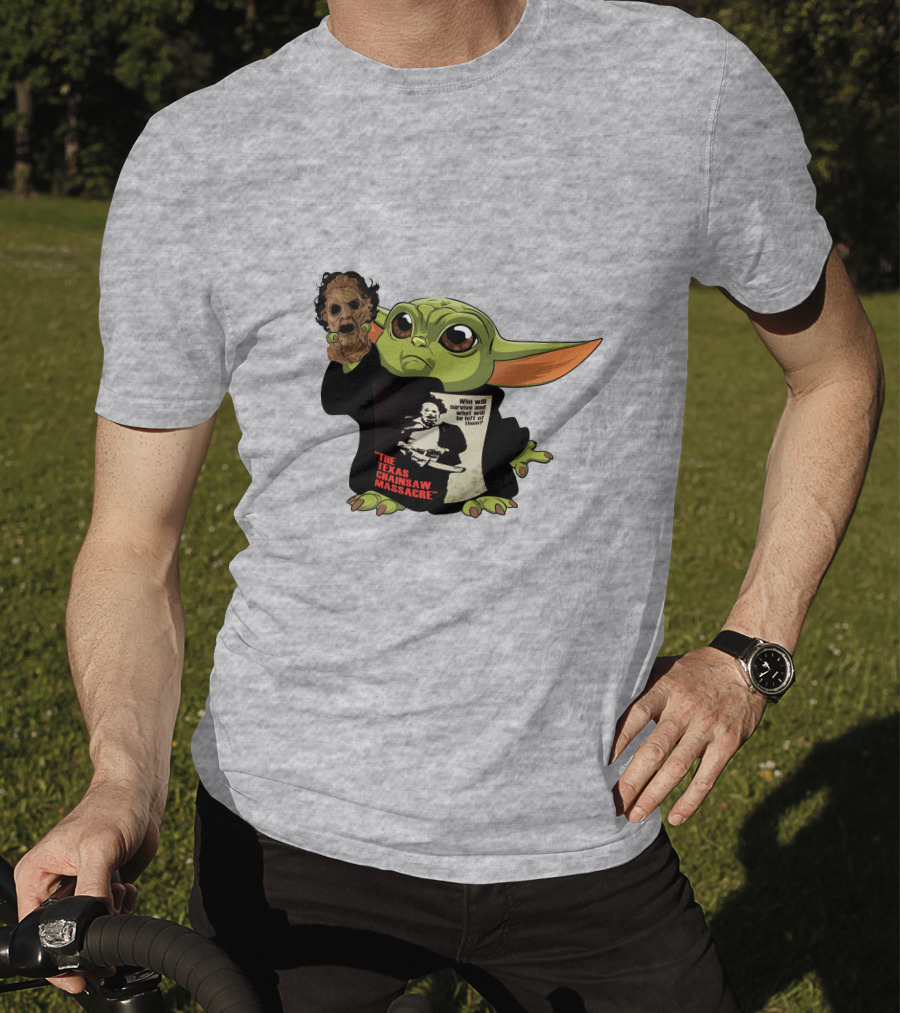 Baby Yoda Texas Chainsaw Massacre Mashup T-Shirt