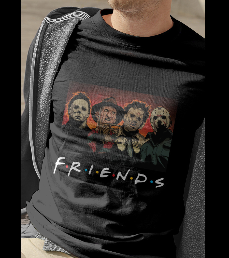 FRIENDS Horror Movie Icons Freddy Jason Michael Myers T-Shirt