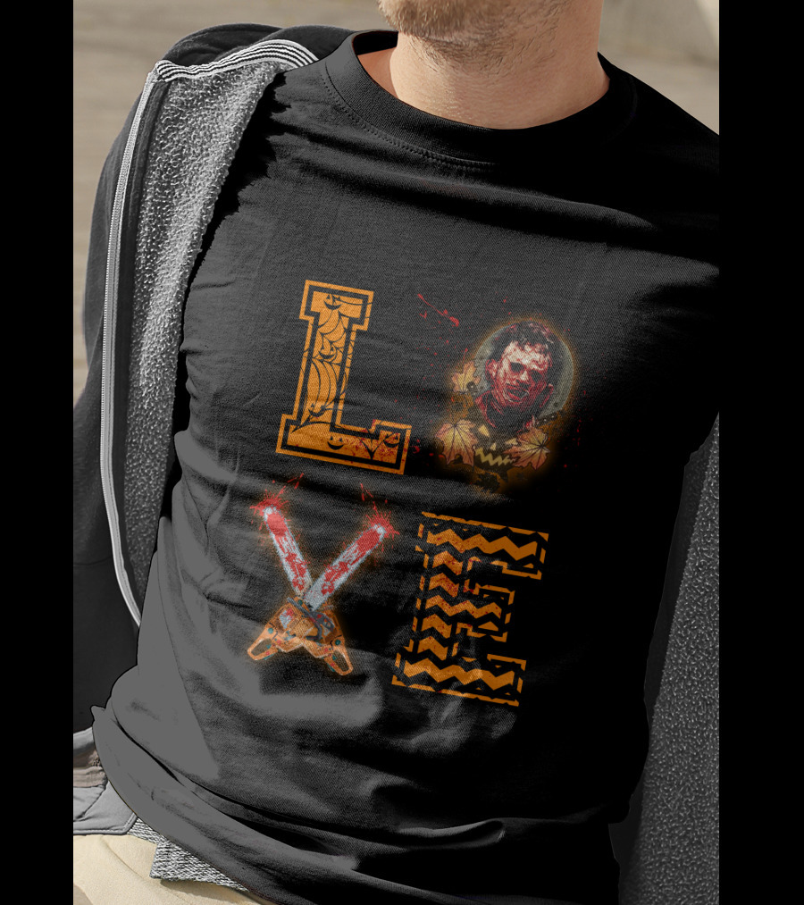 LOVE Leatherface Horror Chainsaw Halloween T-Shirt